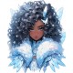 Sticker decorativ, Printesa, Albastru, 1374STK-19 Sticker decorativ, Printesa, Albastru, 1374STK-19
