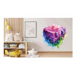 Sticker decorativ, Minecraft, Roz, 1376STK-5 Sticker decorativ, Minecraft, Roz, 1376STK-5