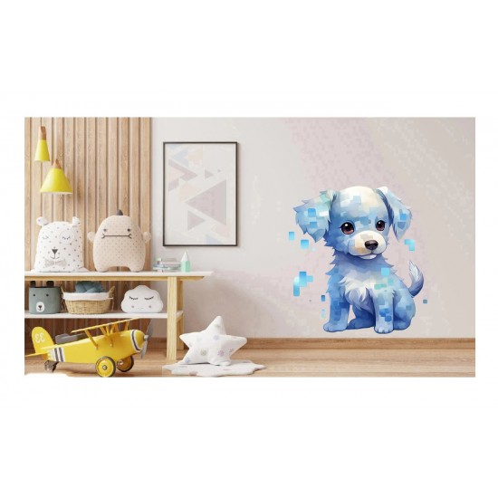 Sticker decorativ, Minecraft, Albastru, 1376STK-9