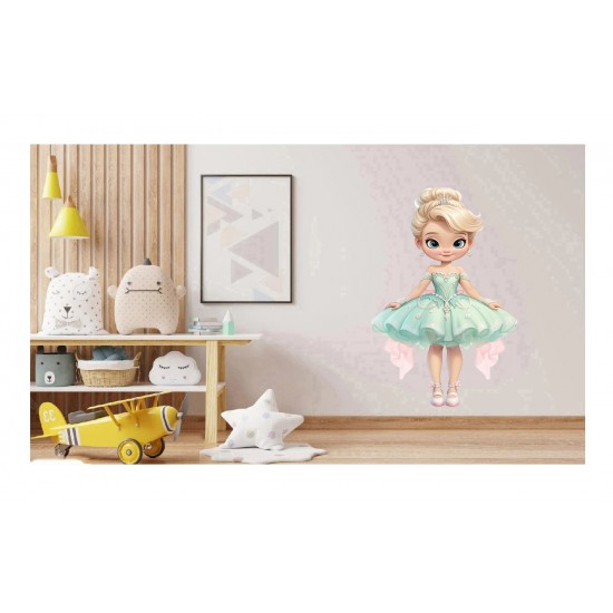 Sticker decorativ, Printesa, Turcoaz, 1378STK-15 Sticker decorativ, Printesa, Turcoaz, 1378STK-15