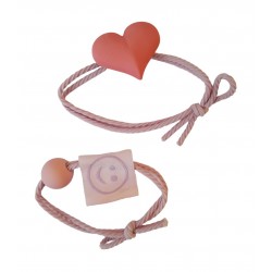 Set 2 elastice de par in forma de inima, 8 cm, Roz, 31BJ Set 2 elastice de par in forma de inima, 8 cm, Roz, 31BJ