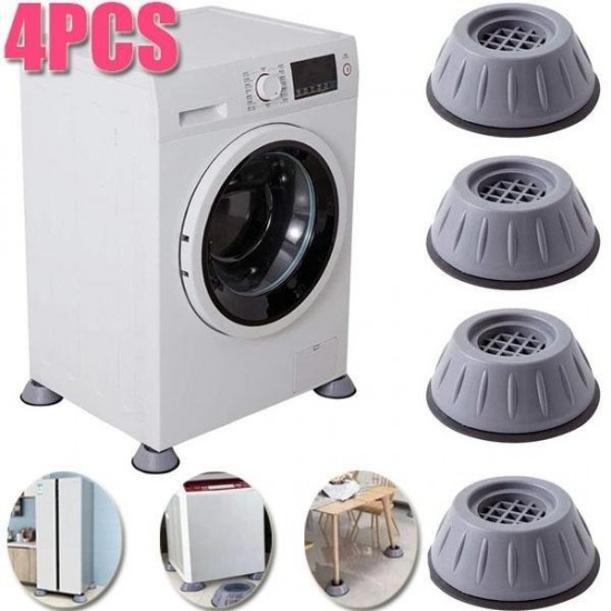 Set de 4 picioare anti-zgomot si antiderapante, suporti amortizare vibratii masina de spalat, amortizoare uscator de rufe, frigider + Sticker decorativ pentru intrerupator