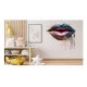 Sticker decorativ, Buze, Roz-Albastru, 61 cm, 1301STK-4