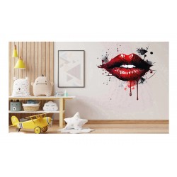 Sticker decorativ, Buze, Rosu, 60 cm, 1302STK-1