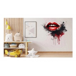 Sticker decorativ, Buze, Rosu, 64 cm, 1302STK-13