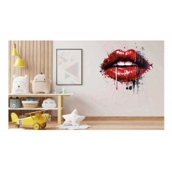 Sticker decorativ, Buze, Rosu, 60 cm, 1302STK-15