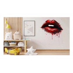 Sticker decorativ, Buze, Rosu, 60 cm, 1302STK-17