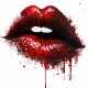 Sticker decorativ, Buze, Rosu, 60 cm, 1302STK-17