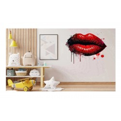 Sticker decorativ, Buze, Rosu, 64 cm, 1302STK-18