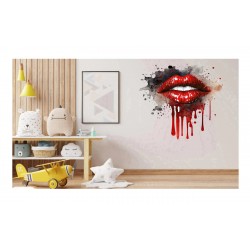Sticker decorativ, Buze, Rosu, 60 cm, 1302STK-2