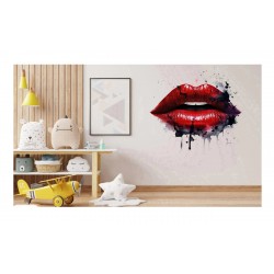 Sticker decorativ, Buze, Rosu, 64 cm, 1302STK-4