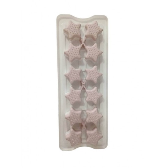 Cutie pentru cuburi de gheata cu capac in forma de stea, Roz, 12 cavitati, 3 cm, AK71-2