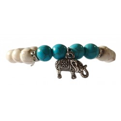 Bratara cu Bile si Charm Elefant, Multicolor, BR85 Bratara cu Bile si Charm Elefant, Multicolor, BR85