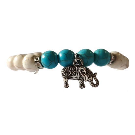 Bratara cu Bile si Charm Elefant, Multicolor, BR85