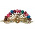Clama de par in forma de Paun, Vintage, 12 cm, Multicolor, 66BJ