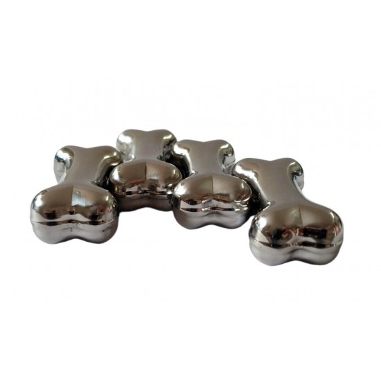 Set 4 Cuburi Oase pentru racirea bauturilor, Argintiu, 5 cm, HML59