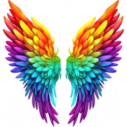 Sticker decorativ, Aripi, Portocaliu, 60 cm, 1303STK-5