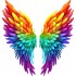 Sticker decorativ, Aripi, Portocaliu, 60 cm, 1303STK-5