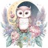 Sticker decorativ, Bufnita, Multicolor, 60 cm, 1296STK-3