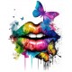 Sticker decorativ, Buze, Mov, 70 cm, 1299STK-1