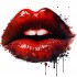 Sticker decorativ, Buze, Rosu, 60 cm, 1302STK-16