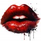 Sticker decorativ, Buze, Rosu, 60 cm, 1302STK-16