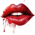 Sticker decorativ, Buze, Rosu, 60 cm, 1302STK