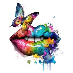 Sticker decorativ, Buze, Rosu, 75 cm, 1299STK
