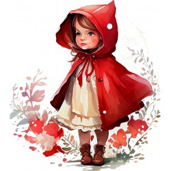 Sticker decorativ, Scufita Rosie, Rosu, 67 cm, 1298STK-1