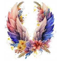 Sticker decorativ, Aripi, Albastru, 71 cm, 1355STK-1