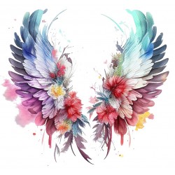 Sticker decorativ, Aripi, Gri, 63 cm, 1355STK-3