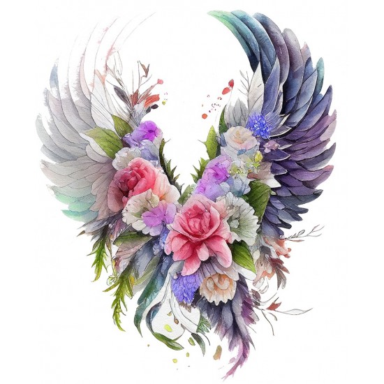 Sticker decorativ, Aripi, Gri, 73 cm, 1355STK-2 Sticker decorativ, Aripi, Gri, 73 cm, 1355STK-2