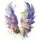 Sticker decorativ, Aripi, Mov, 72 cm, 1355STK