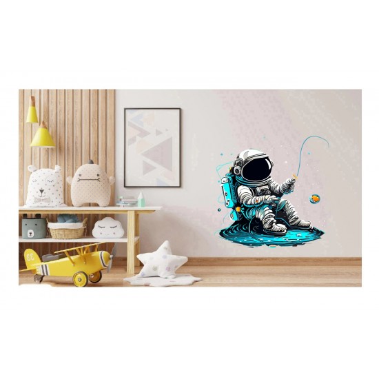 Sticker decorativ, Astronaut, Alb, 60 cm, 1266STK-1