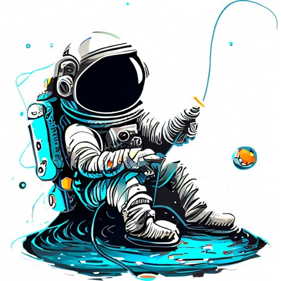 Sticker decorativ, Astronaut, Alb, 60 cm, 1266STK-1