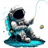 Sticker decorativ, Astronaut, Alb, 60 cm, 1266STK-1