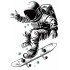 Sticker decorativ, Astronaut, Alb, 82 cm, 1266STK-3