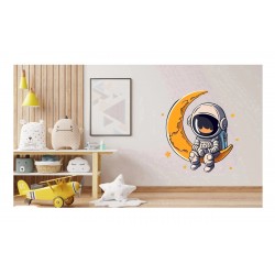 Sticker decorativ, Astronaut, Galben, 60 cm, 1266STK-6