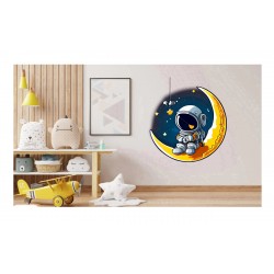 Sticker decorativ, Astronaut, Galben, 63 cm, 1266STK-7