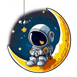Sticker decorativ, Astronaut, Galben, 63 cm, 1266STK-7