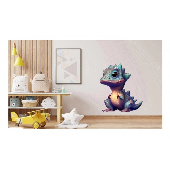 Sticker decorativ, Baby Dinozaur, Turcoaz, 70 cm, 1249STK