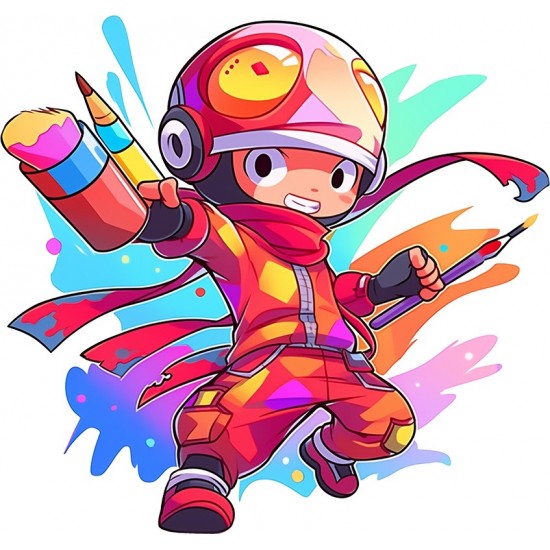 Sticker decorativ Baiat Supererou, Rosu, 63 cm, 1311STK-6