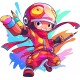 Sticker decorativ Baiat Supererou, Rosu, 63 cm, 1311STK-6