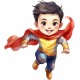 Sticker decorativ Baiat Supererou, Rosu, 67 cm, 1309STK-2