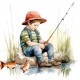 Sticker decorativ, Baiat la Pescuit, Multicolor, 61 cm, 1289STK-2 Sticker decorativ, Baiat la Pescuit, Multicolor, 61 cm, 1289STK-2