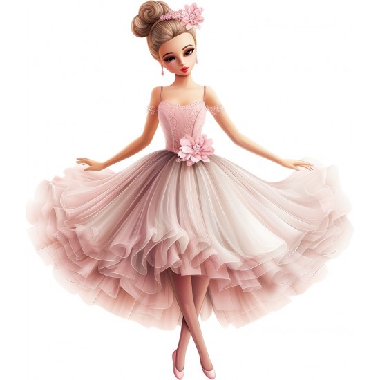 Sticker decorativ, Balerina, Roz, 69 cm, 1346STK-1 Sticker decorativ, Balerina, Roz, 69 cm, 1346STK-1