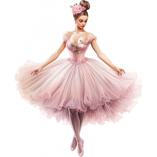 Sticker decorativ, Balerina, Roz, 73 cm, 1346STK-6 Sticker decorativ, Balerina, Roz, 73 cm, 1346STK-6