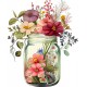 Sticker decorativ, Borcan cu Flori, Multicolor, 72 cm, 1265STK