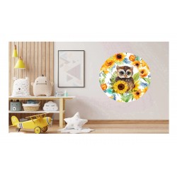 Sticker decorativ, Bufnita, Multicolor, 60 cm, 1281STK-1