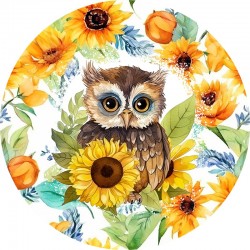 Sticker decorativ, Bufnita, Multicolor, 60 cm, 1281STK-1